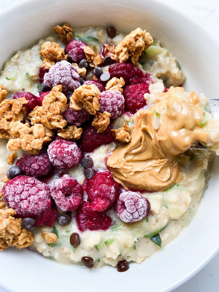 Raspberry Zucchini Protein Oats