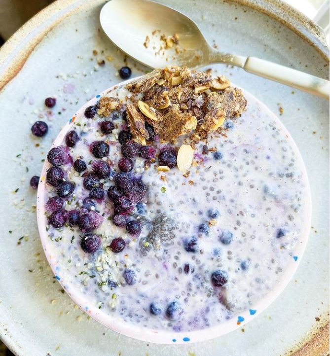 Blueberry Vanilla Chai Pudding