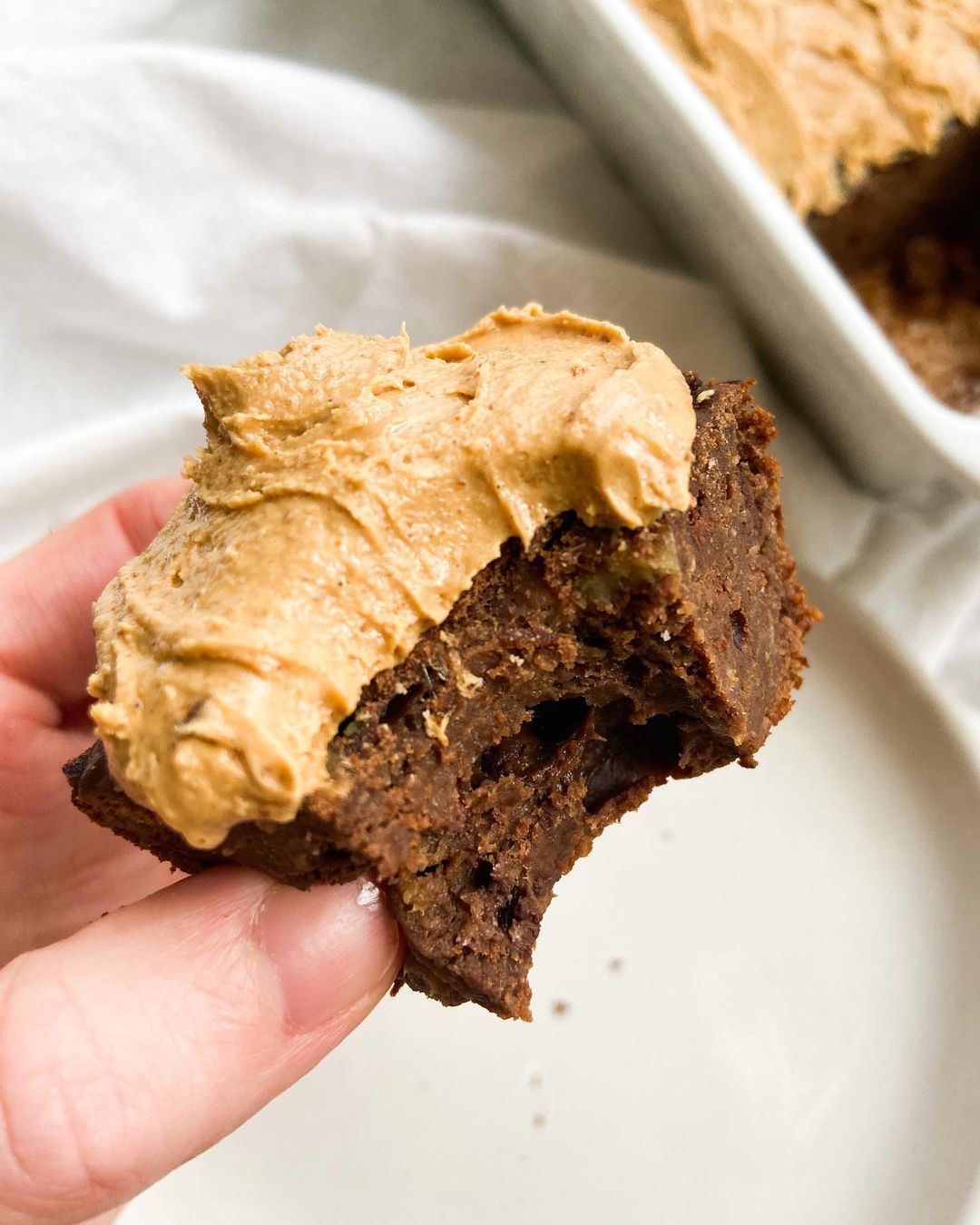 FUDGEY BROWNIES WITH CASHEW BUTTER FROSTING
