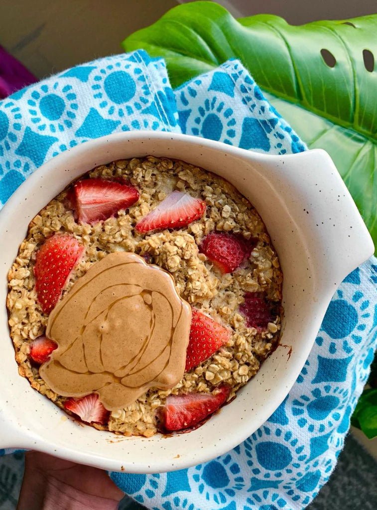 Strawberry Vanilla Protein Baked Oats