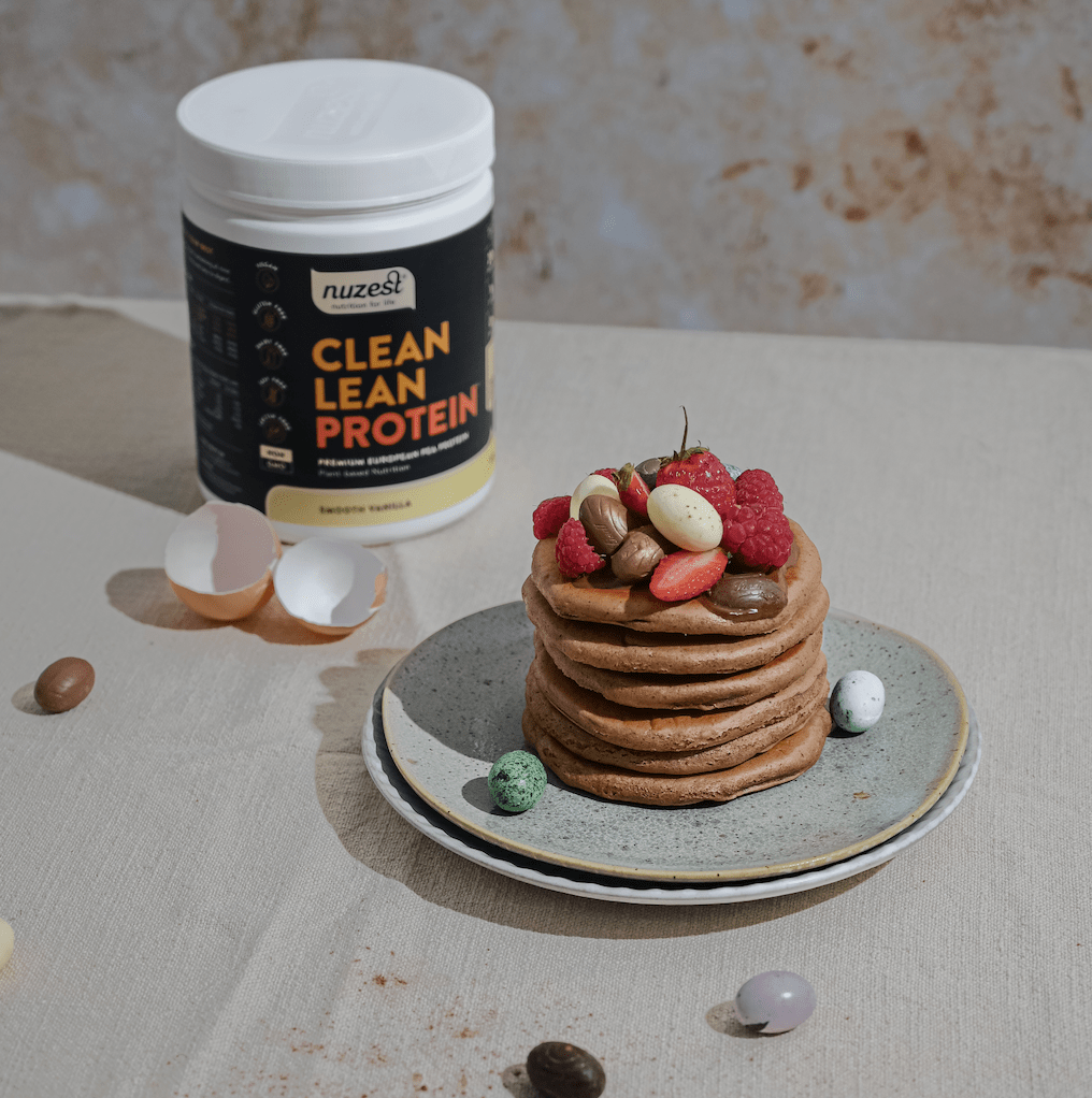 High Protein Vanilla Easter Pancakes