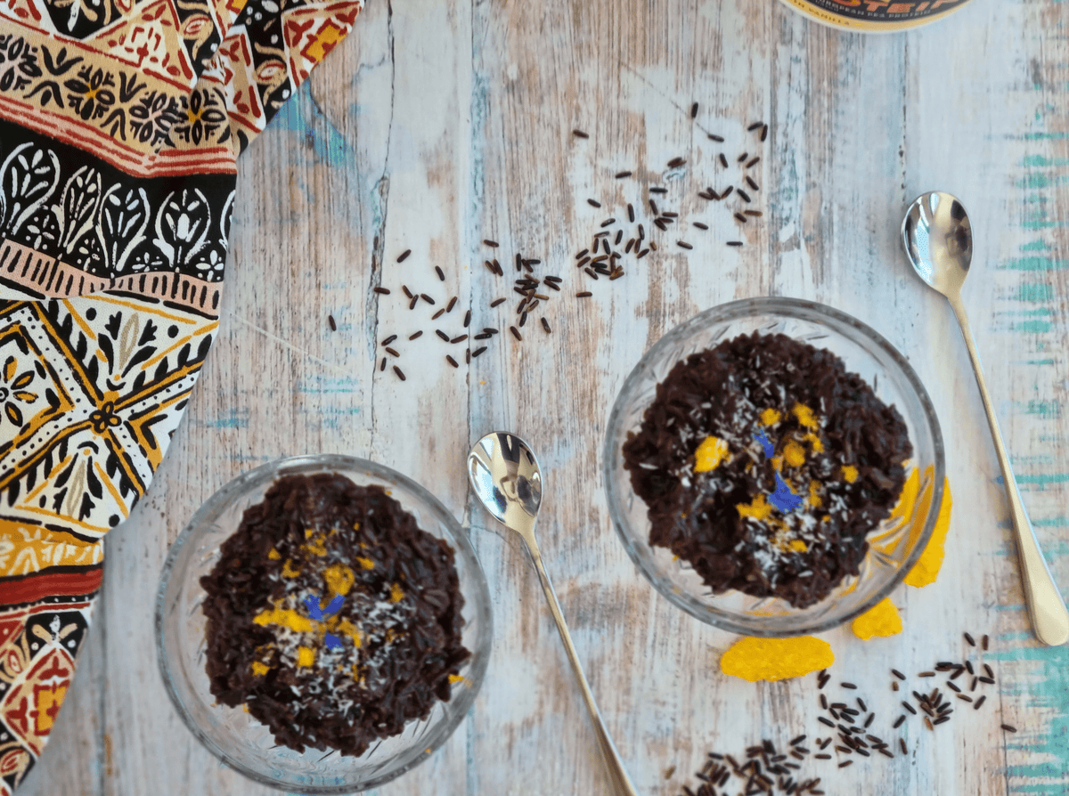 dreamy vanilla black rice pudding