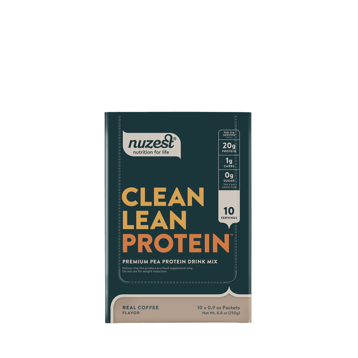 Nuzest - Clean Lean Protein Sachets - Real Coffee 10 Count 12